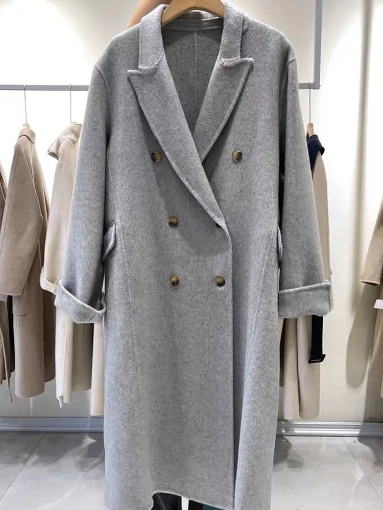 LANMREM двустороннее кашемировое пальто для женщин 2024 осень зима новые корейские