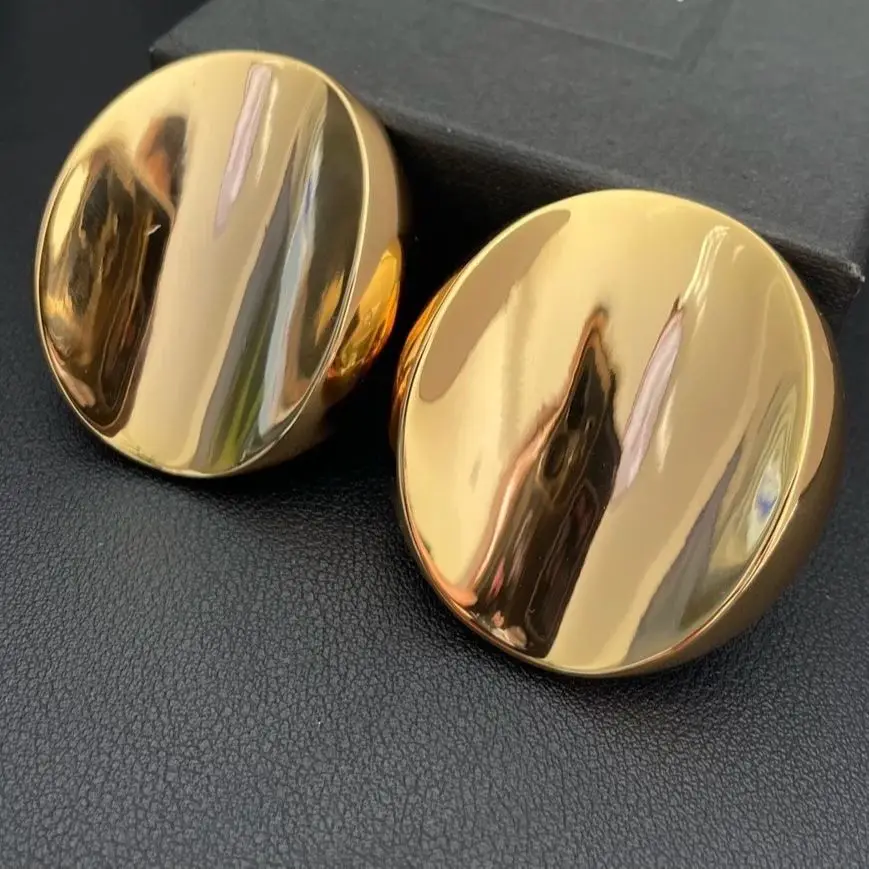 Серьги модные легкие роскошные ретро эллиптические геометрические зажимы для