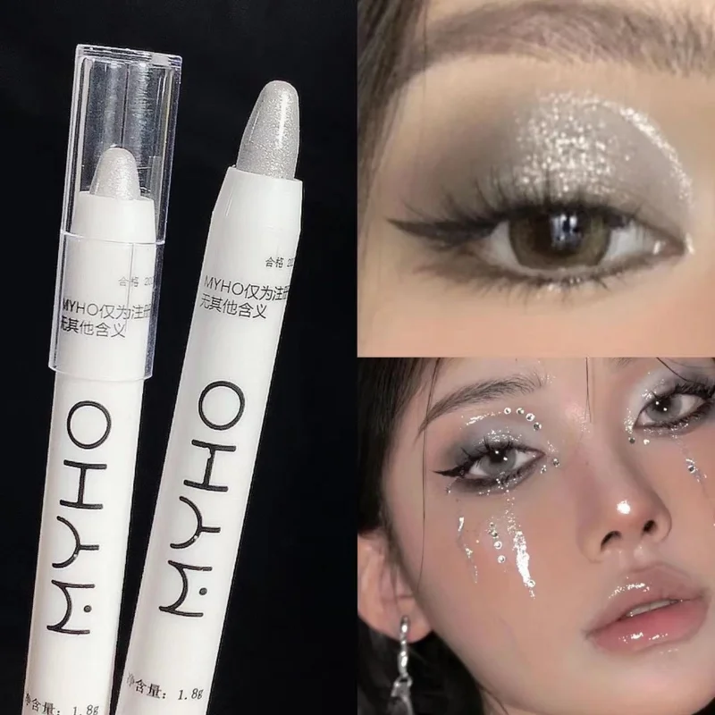 Eyes Makeup Highlighter Pearl White Silver Brighten Silkworm With Tool