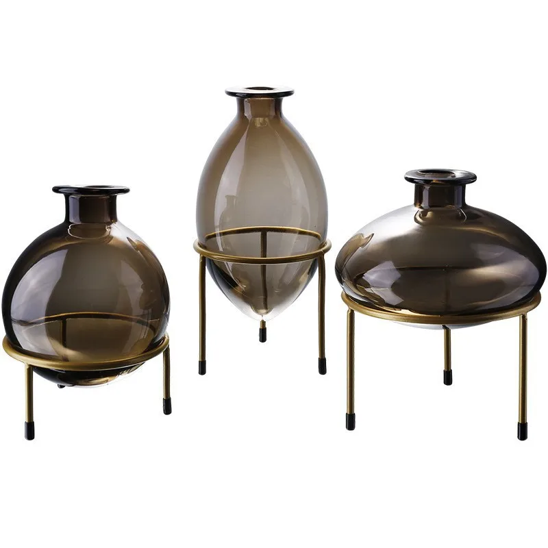 Стеклянная ваза кронштейн для прозрачных бутылок Цветочная композиция