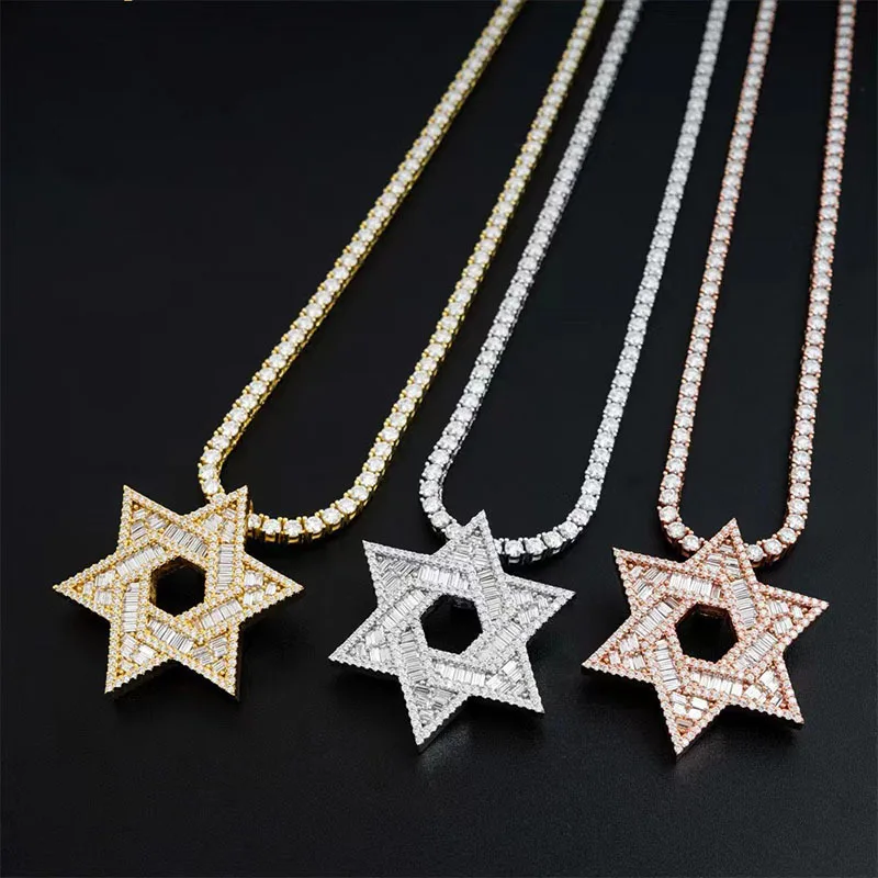 Мужские подвески из стерлингового серебра 925 пробы в стиле хип-хоп с муассанитом