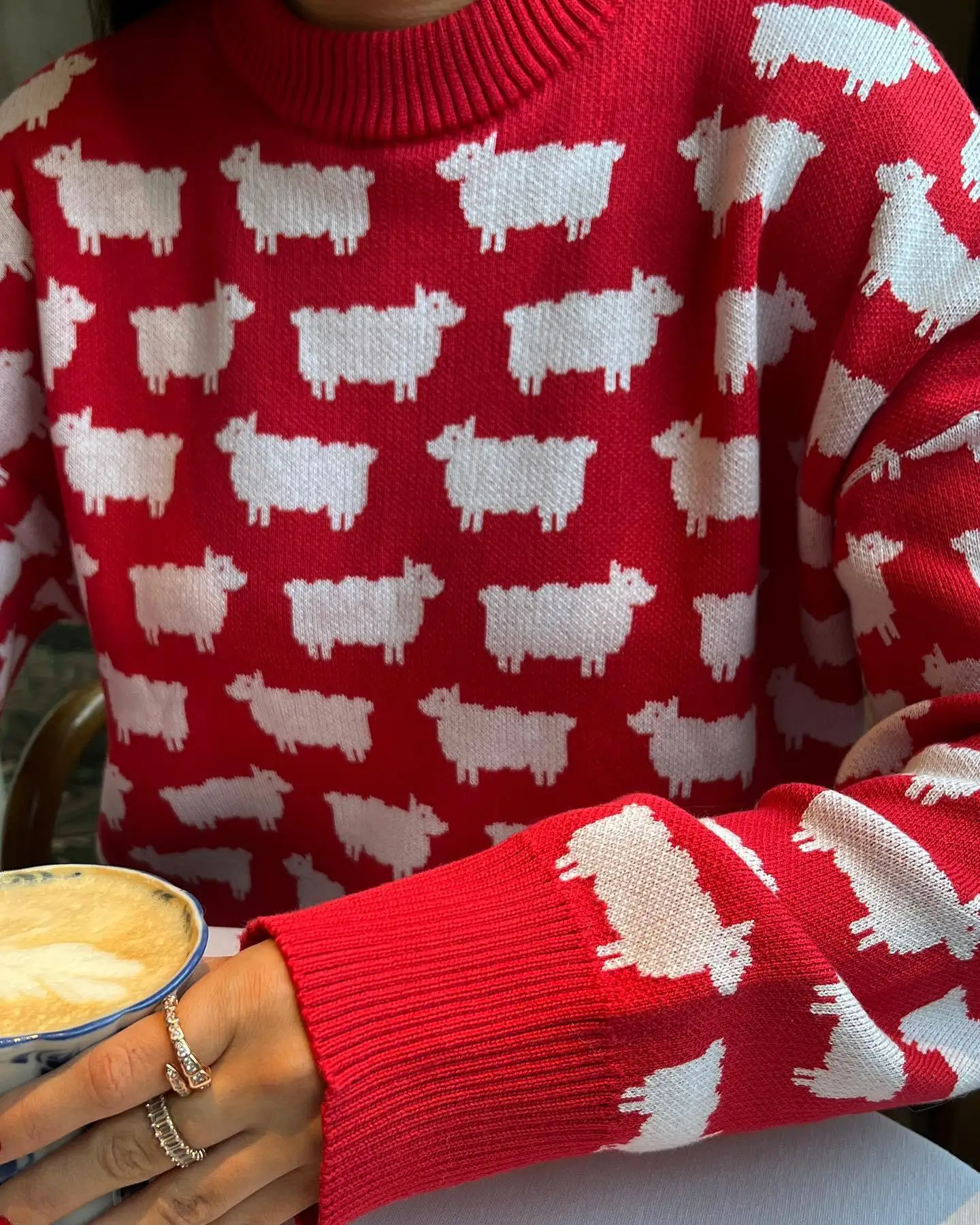 Женские свободные вязаные свитера с круглым вырезом