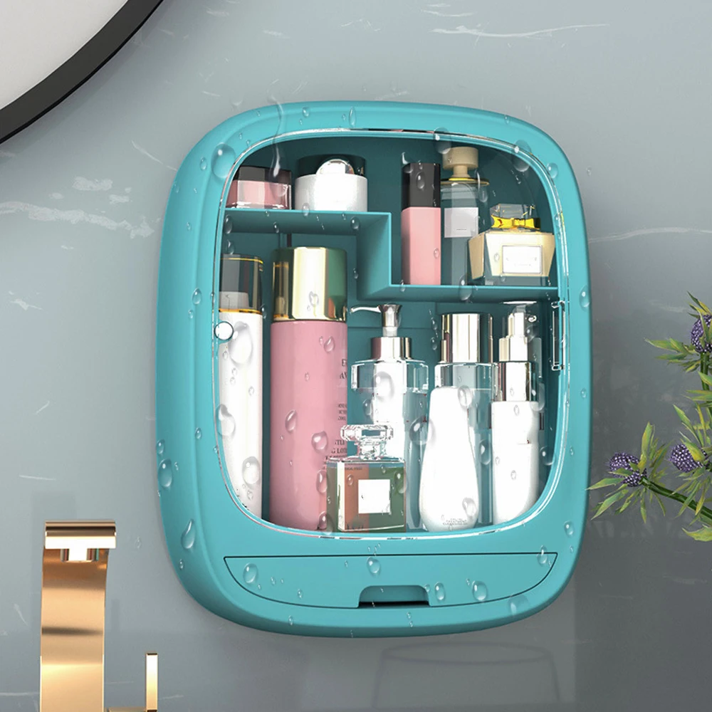 

Wall Hanging Make Up Case Drawer-type Makeup Organizer Cosmetic Storage Boxes Without Punching Makeup Storage Box Large Capacity