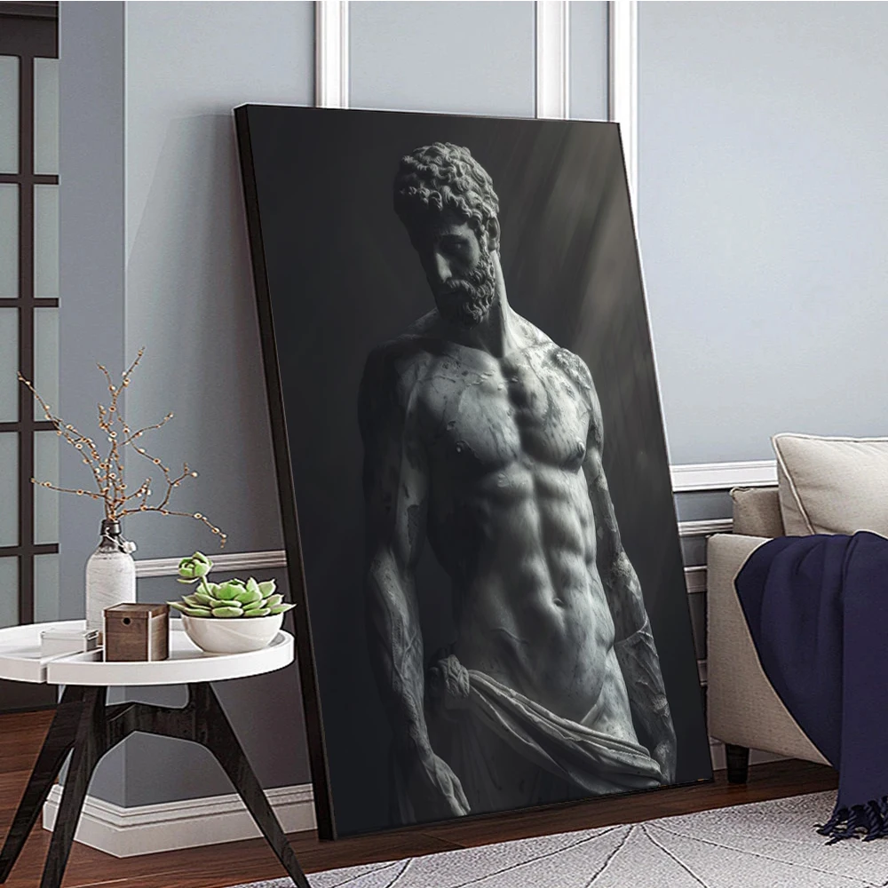 Греческая мифология Стоик Геркулес статуя плакат печать темный фон скульптура