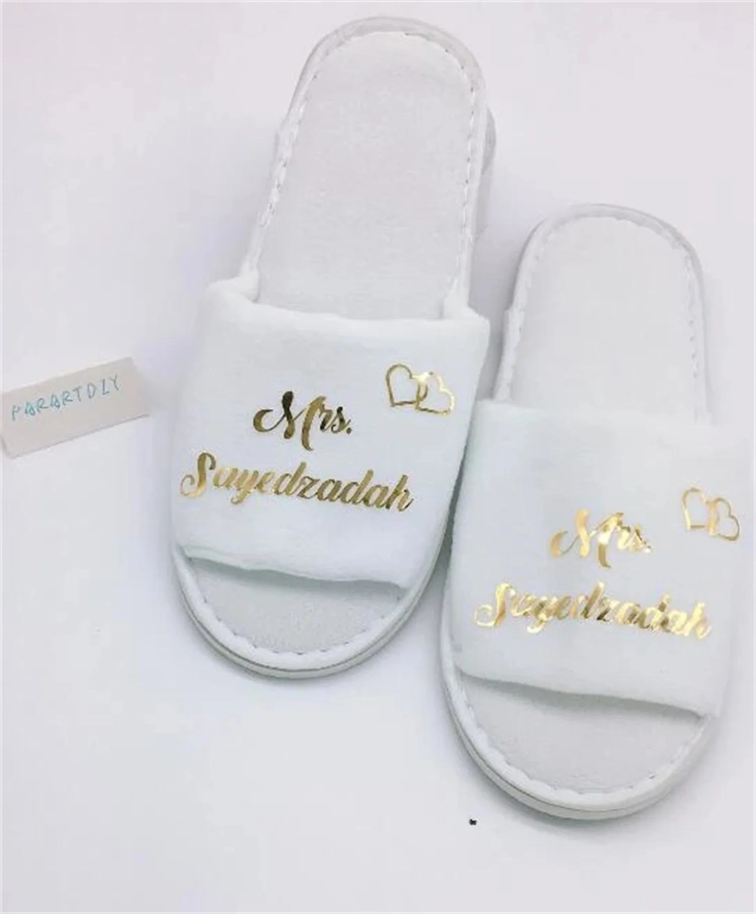 

personalize name wedding GOLD bride groom spa slippers Matron of honor night Bachelorette party favors companygifts