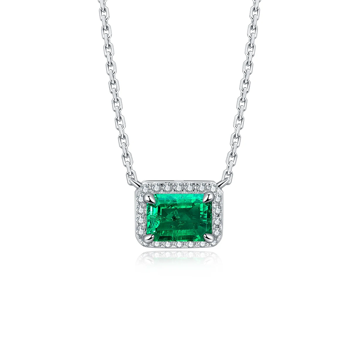 

Emerald Green Necklace S925 Solid Silver May Birthstone Jewelry Green Layered Pendant Necklace For Mother's Day Gift
