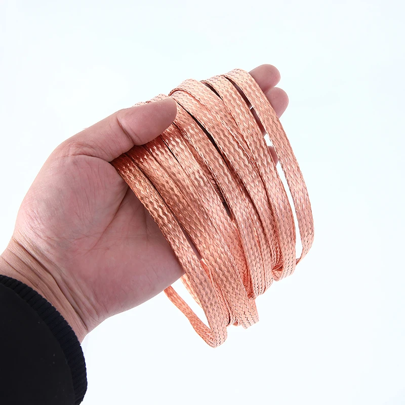 1 метр медная оплетка заземления провод заземления 1,5/2,5/4/6/8/10/12/16/20/25/35/50 мм2 заземляющий проводник TJ мягкая голая медь Оловянное покрытие