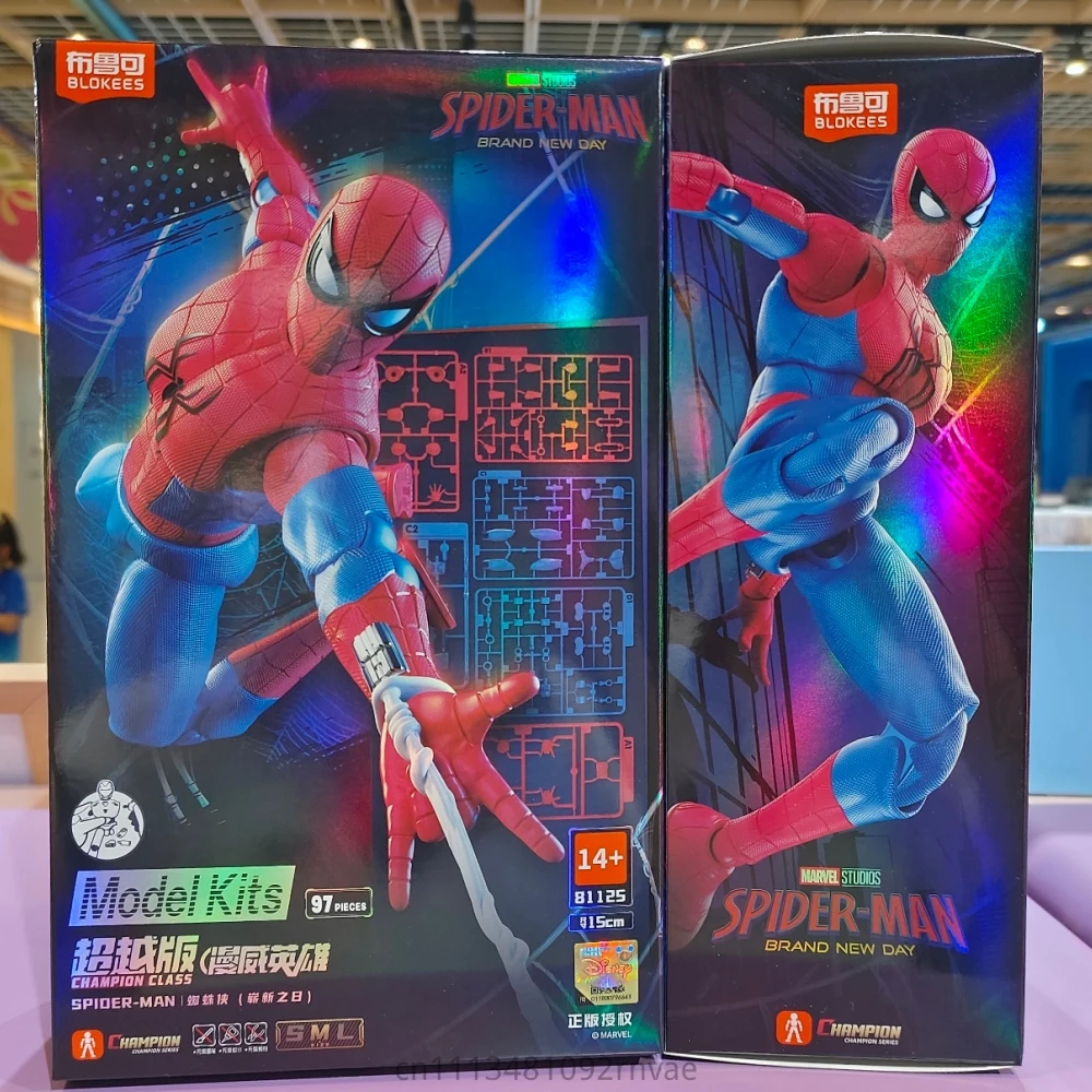 Фото BLOKEES Новая коллекционная фигурка-конструктор Marvel Spider-Man: Человек-паук, модель для сборки, игрушка-герой, подарок 2026 года №1