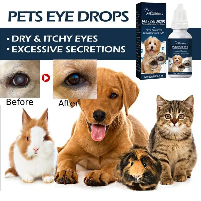 

10 мл капли для глаз для домашних животных кошки и собаки для удаления слез снятия зуда глаз Мягкая очищающая капля для глаз товары для домашних животных раствор для глаз