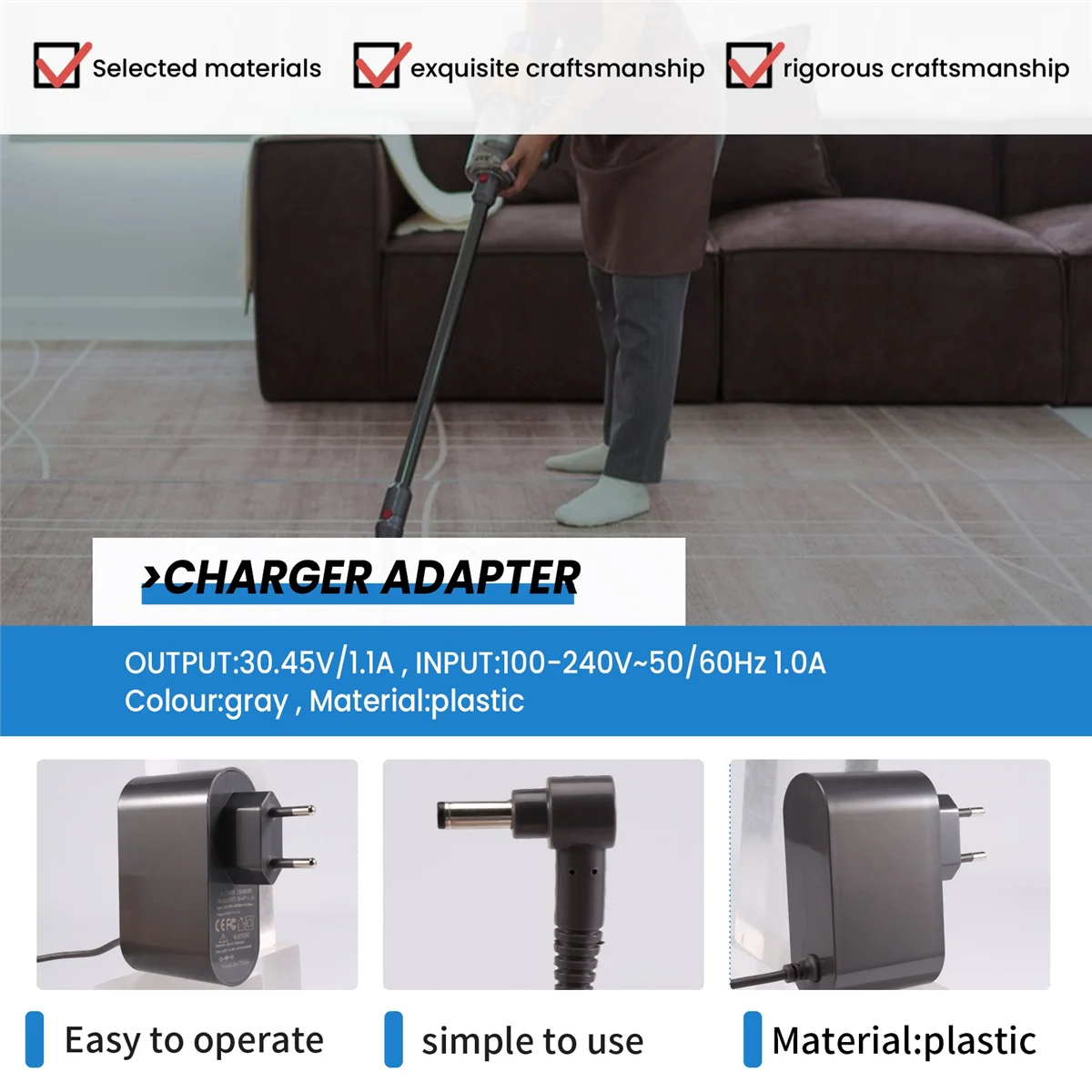 Зарядное устройство AD24 для пылесоса Dyson V10 V11, адаптер шнура питания, сменные детали, вилка европейского стандарта (art.: 3920d271b00ea) - 3920d271b00ea