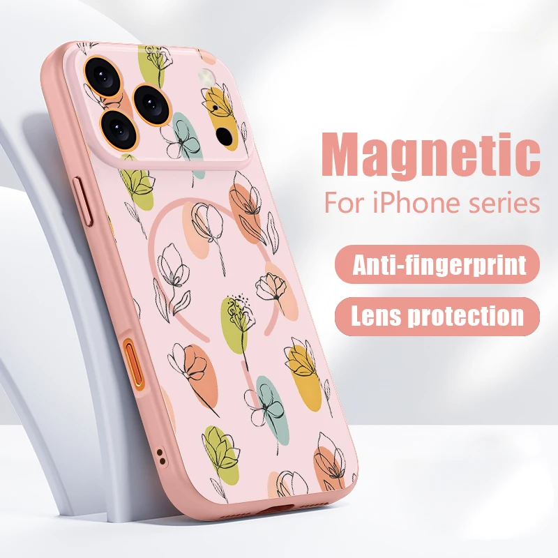 Фото Чехол с мультяшным рисунком космонавта для iPhone 17 Pro Max, магнитный, для Magsafe, гибридный матовый чехол для iPhone 16 15 14 13 Pro Max №5