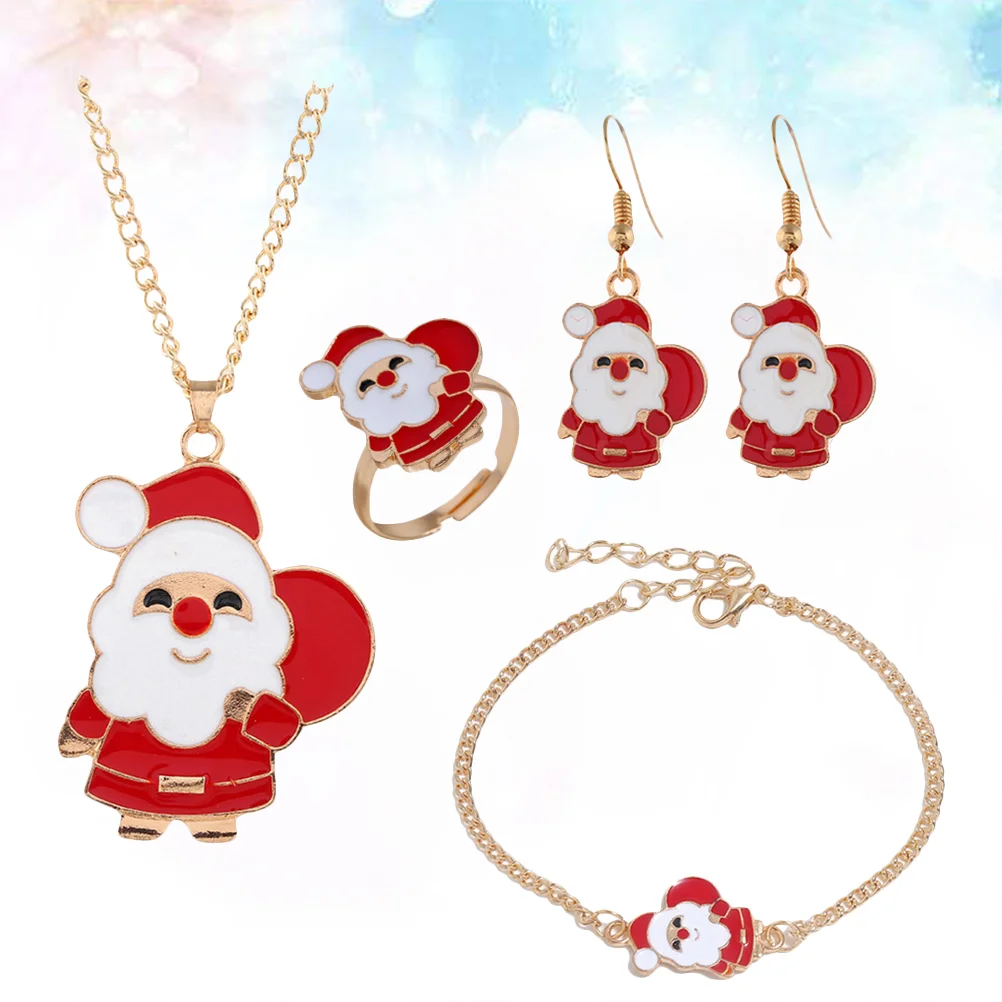 

1Set Christmas Suit Santa Necklace Bracelet Neck Ring for