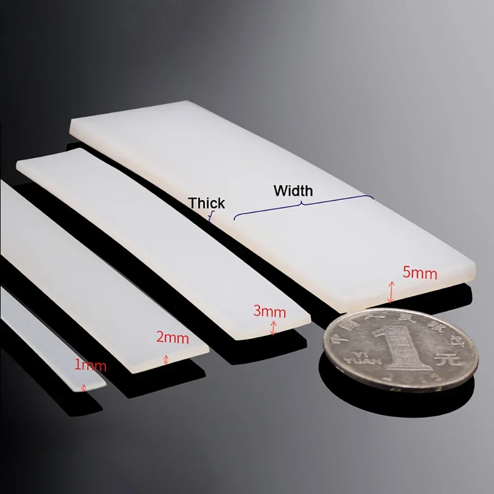 1 метр белая уплотнительная лента из силиконовой резины ширина 10/15/20/30/40/50 мм