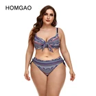 Бикини пуш-ап с принтом HOMGAO, 2022, женский купальник, сексуальный женский купальник большого размера, купальный костюм из двух частей, танкини, пляжная одежда