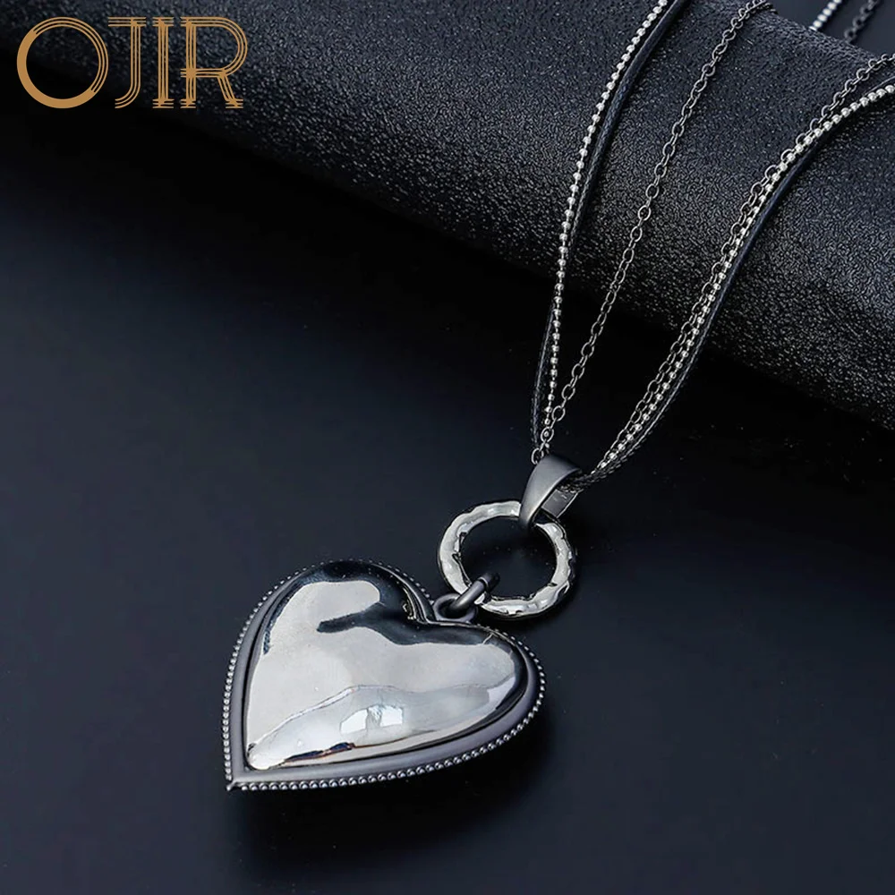 

Vintage Long Chains Colar Necklace Love Sweet Heart Suspension Pendants Stranger Things New in Korean Fashion Jewelry for Women