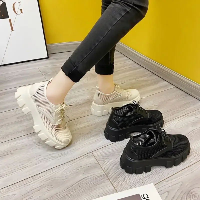 Новинка 2024 весенние туфли на плоской подошве повседневная дышащая женская обувь