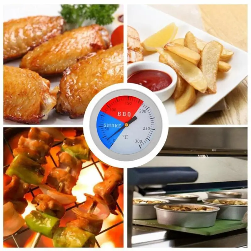 

BBQ Thermometer BBQ 300 Degree Bimetal Thermometer BBQ Smoked Oven Thermometer Outdoor Camping Tools Home Kitchen Thermometer