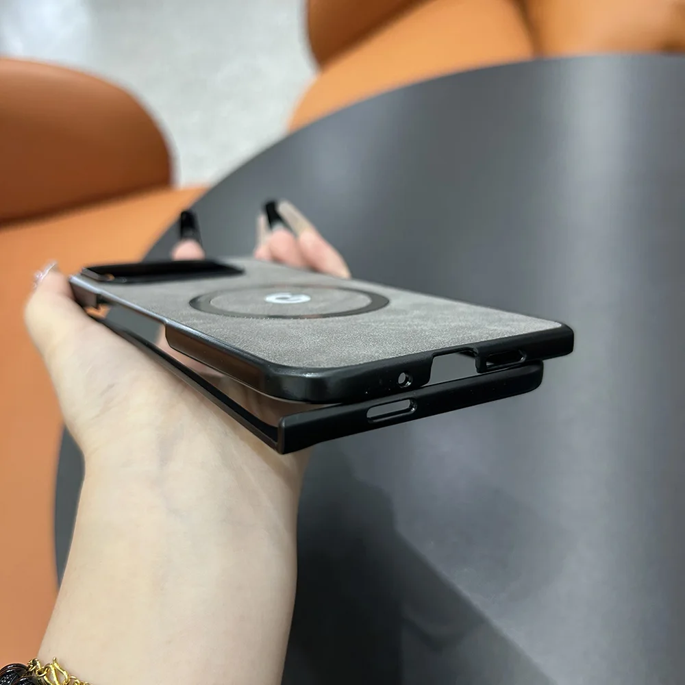 Роскошный магнитный кожаный чехол из овчины для Google Pixel 9 Pro Fold Magsafe защитный