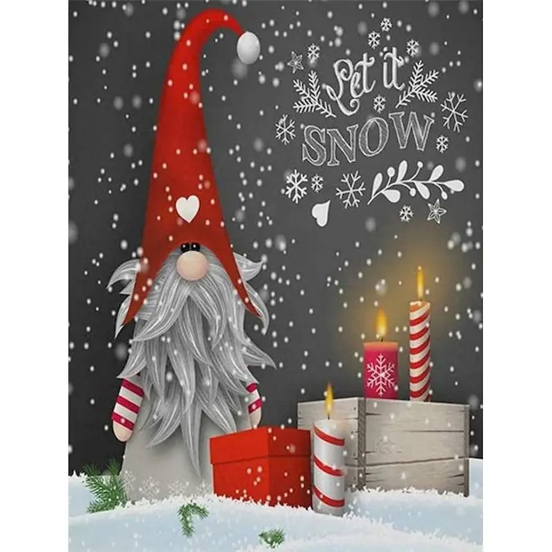 

GATYZTORY Decorative Paintings Santa Claus Full Drill Diamond Embroidery Landscape Cross Stitch Mosaic Winter Wall Art Needlewor