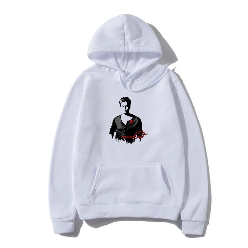 

3507D мужское черное 100% хлопковое платье Hoodys, Дневники вампира, Стефан Сальваторе, Деймон, панк-рок, повседневное летнее модное платье с принто...