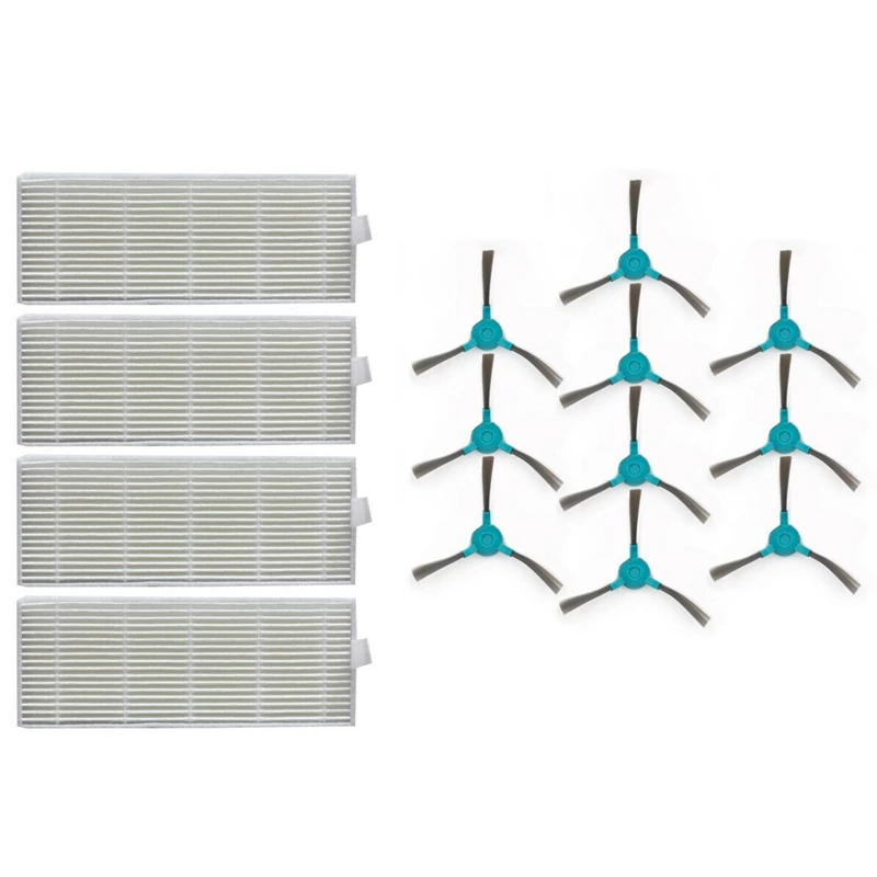 

Сменные фильтры 4 шт. и боковые щетки 10 шт. для Conga 1390 1290 аксессуары для подметания Запчасти для пылесоса