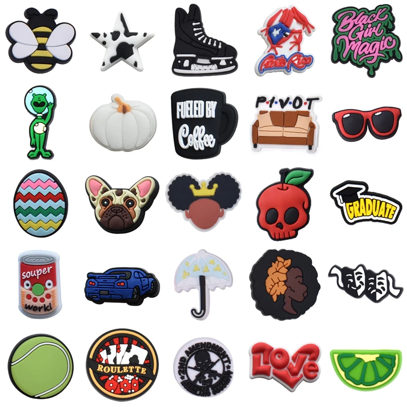

Men Shoes Accessories Set Jeans Girl Women Charm Decorations for Crocs Shoe Charms Boy Wholesale Bulk Packs Kids Para Pins Gifts