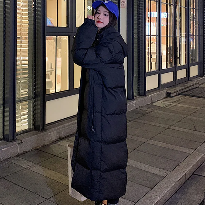 2022 New Winter Long Section Loose Oversize Casual Hundred Take Thickened Cotton Jacket Tops Female