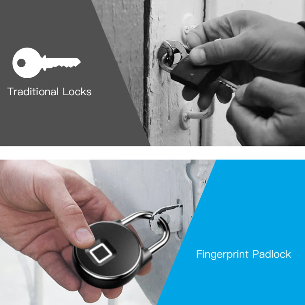Tuya Smart Padlock Bluetooth Fingerprint Locks Door Lock Dormitory Anti-Theft USB Rechargeable Security Keyless Fast Unlock |