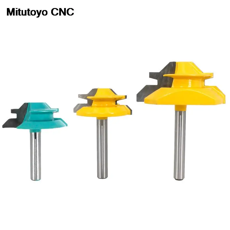 

1Pc 1/4" 6.35MM 8MM Shank 45 Degree Milling Cutter For Wood Lock Miter Router Bit Tenon Woodworking Tools Woodwork Drill Bits