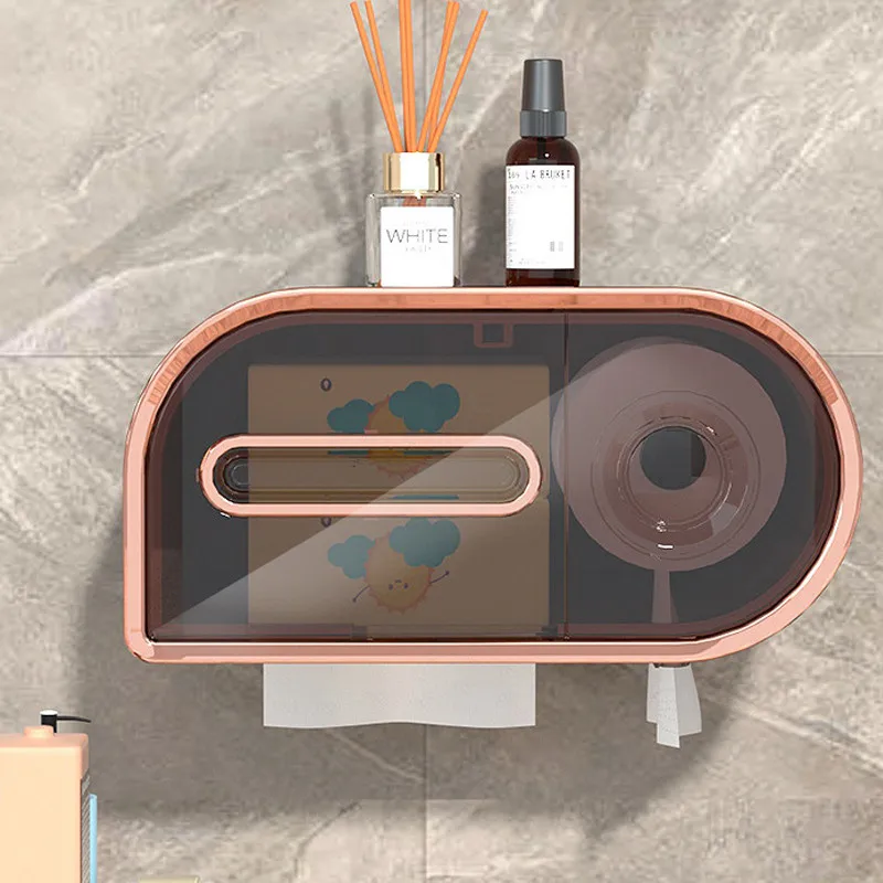 

Коробка для хранения салфеток настенная стандартная Пластиковая Полка для хранения водонепроницаемый поднос для телефона туалетная бумаг...