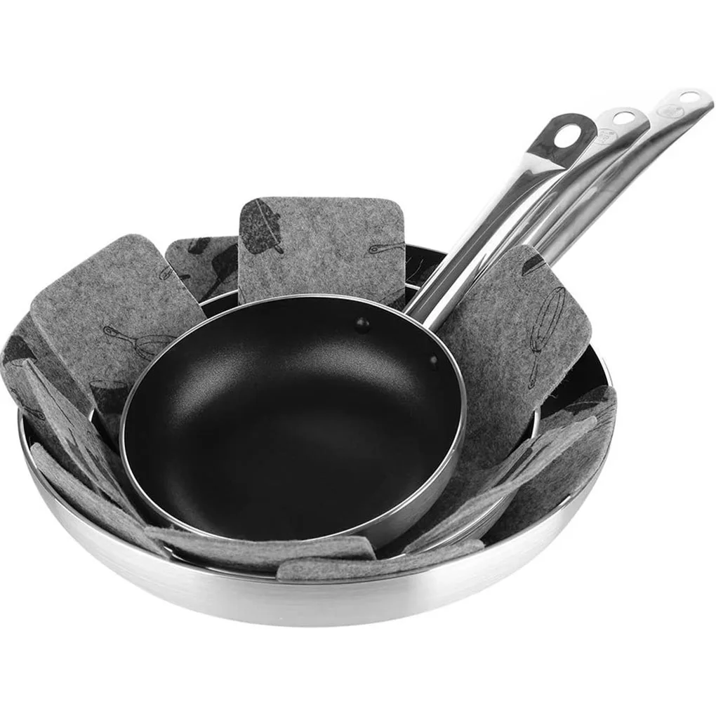 

8pcs Pan Protectors Frying Pans Bowls Kitchen Utensils Cookware Separator Non-slip Anti-scratch Divider Pad