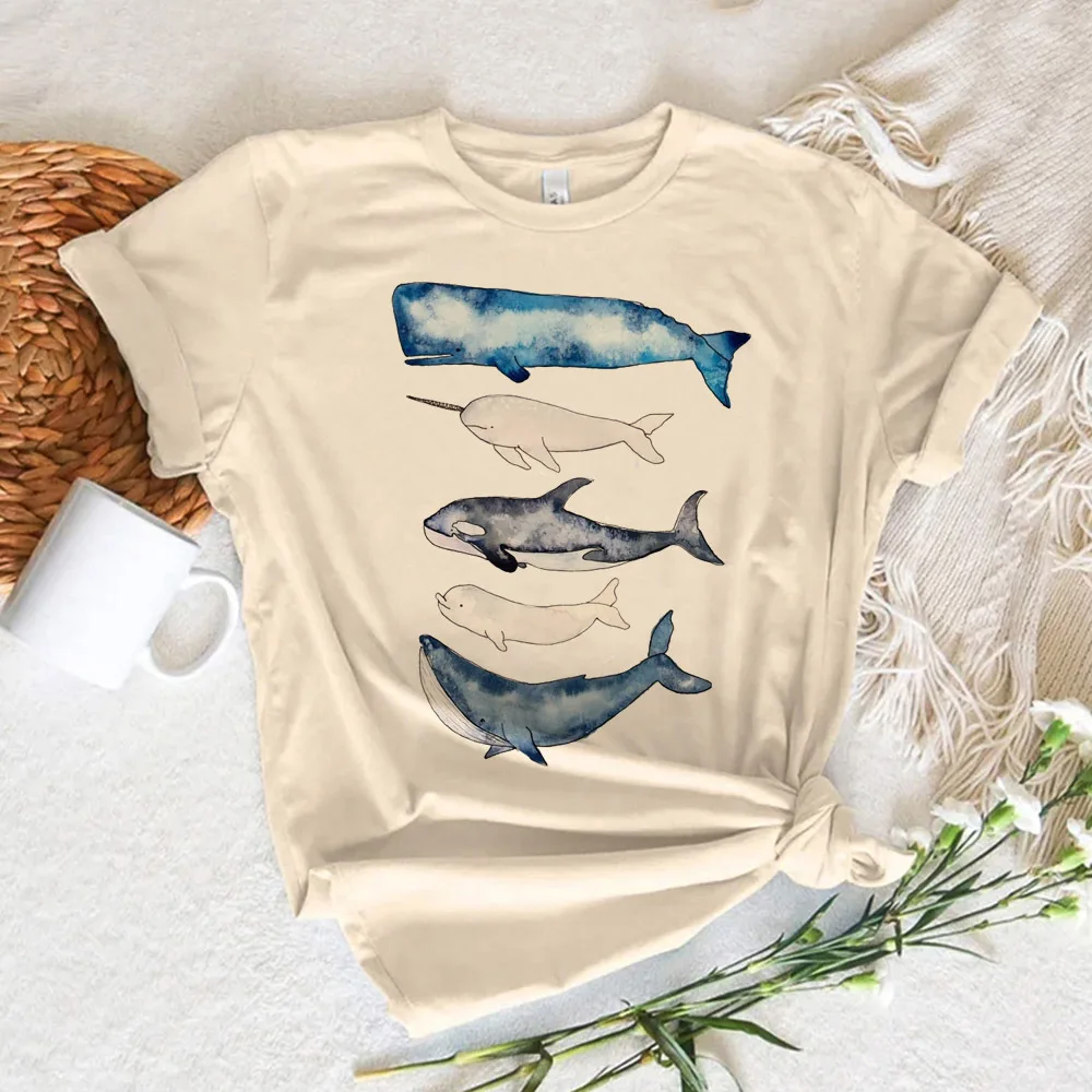 Женская футболка с рисунком киты
