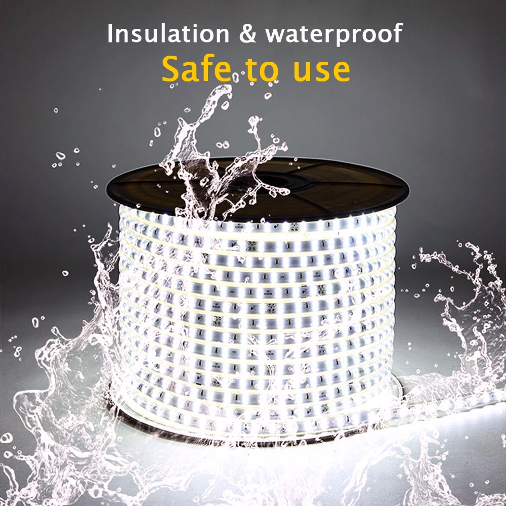 LED Strip 2835 20cm Cut 220V Double Row 120LED/m Flexible Light Ribbon With Power Plug EU UK Waterproof Backlight Decor For Home |