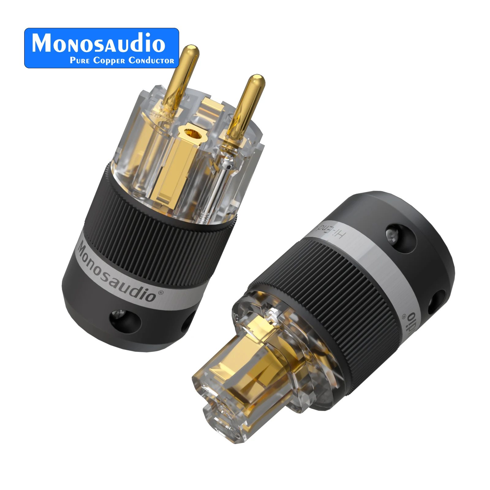 Фото Monosaudio чистая медь вилка европейского стандарта E101F101 адаптер питания IEC320 C15 разъем для аудио DIY сетевой кабель питания №1