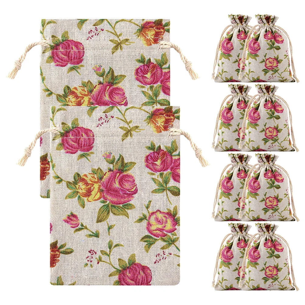 

10Pcs Cotton Drawstring Bag Wedding Favors Gift Bags Party Candy Pouches