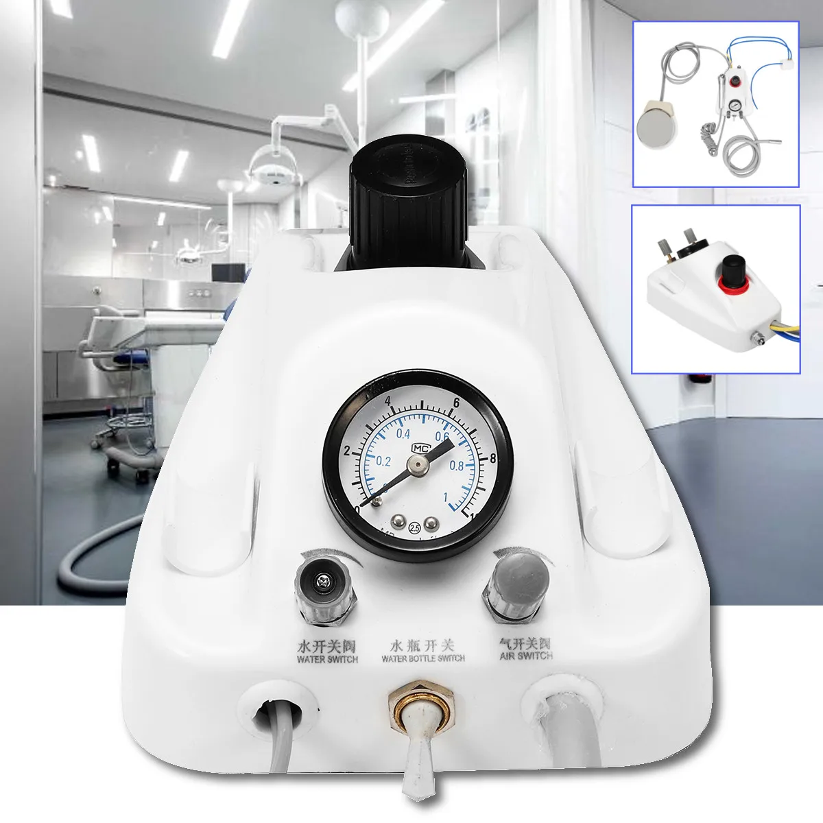 

Dental Turbined Unit Work Portable Wall Hanging 4 Holes Dental Instrument Accessories Plastic Shell Turbined Handpiece Kit