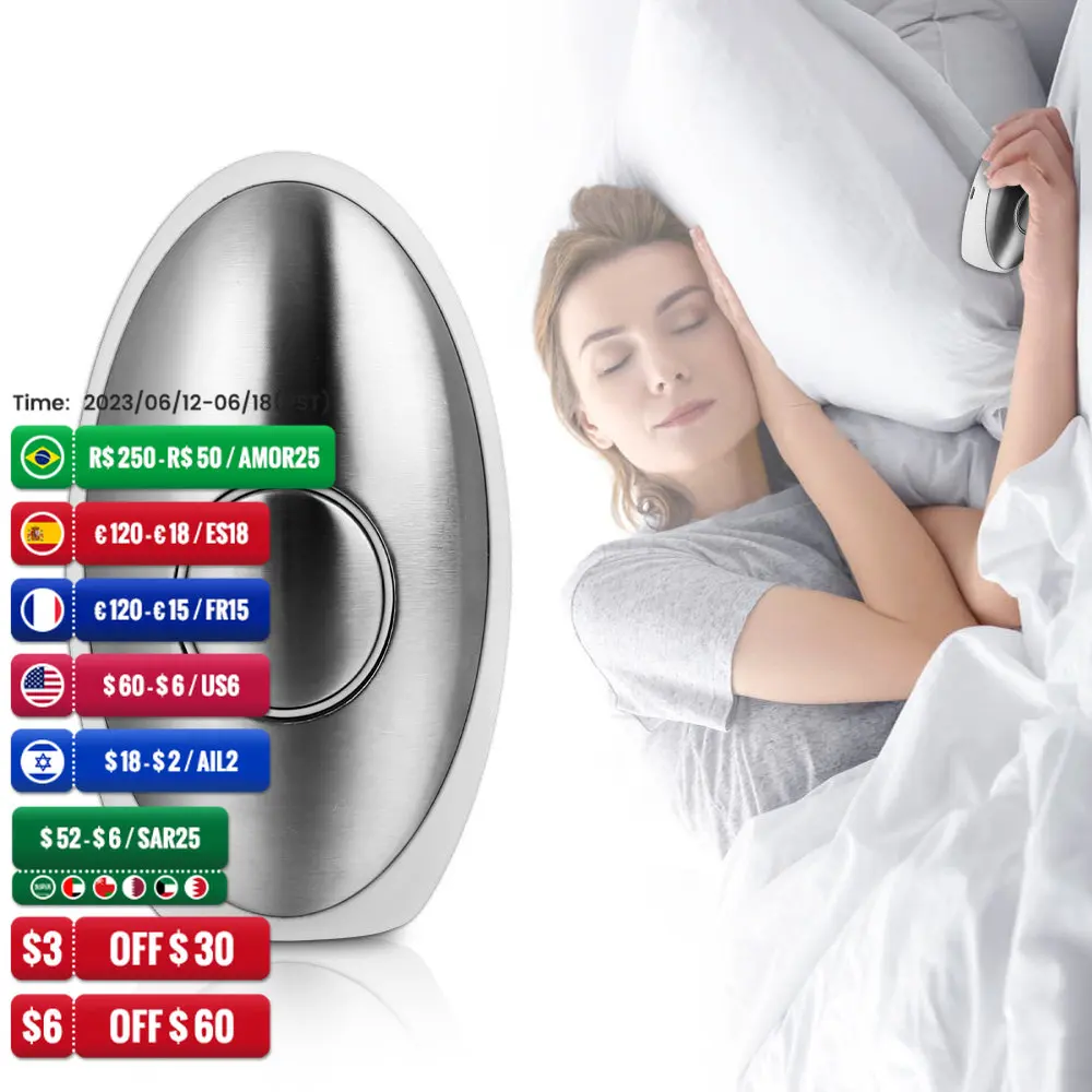 

EMS Pulse Stimulation Sleeping Aid Device USB Rechargeable Microcurrent Handheld Help Micro Current for Fast Deep Asleep Assist