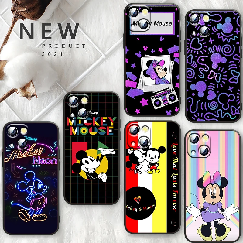

Disney Minnie Mickey Cool For Apple iPhone 13 12 Mini 11 XS Pro Max X XR 8 7 6 Plus SE 2020 5 Funda Capa Black Phone Case
