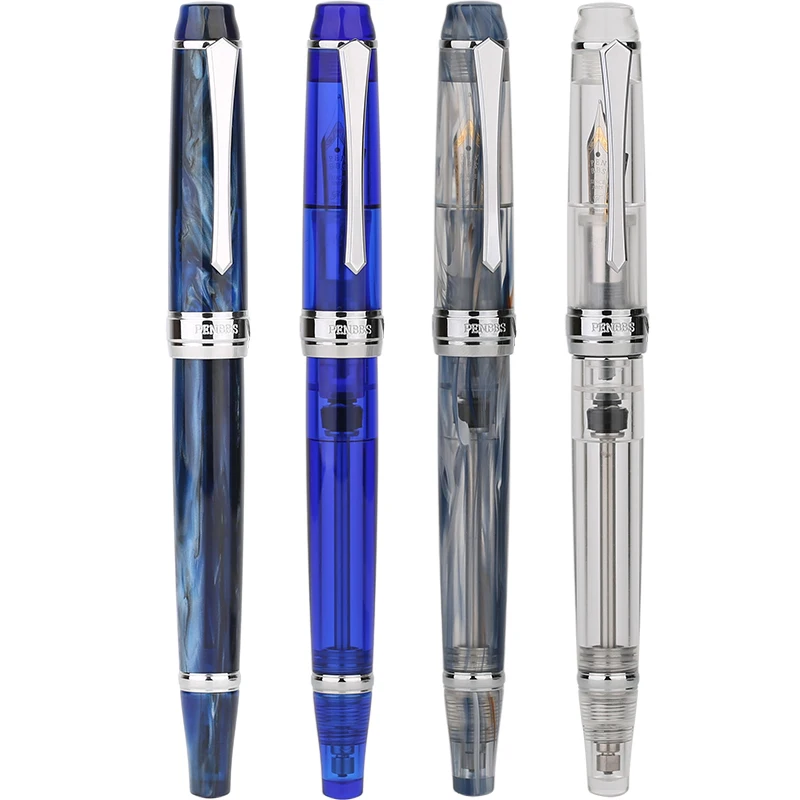 

Vacuum Filling Fountain Pen Resin Transparent Iridium Fine Nib Fashion Writing Office Gift Ink Set Livres Kitaplar