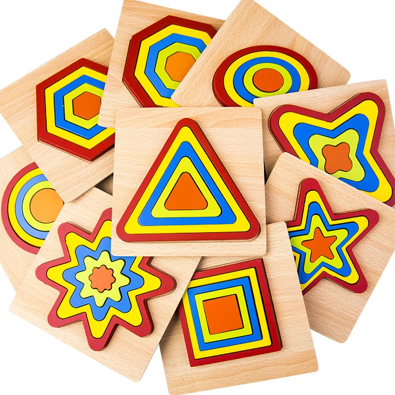 

Diy Creative 3d Wooden Puzzle Toy Geometric Shape Jigsaw Intelligence Develop Montessori Educational Toys For Children Kids Baby