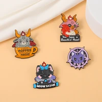 novelty monster demon metal badge soft enamel pins brooch hell pet lapel pin brooch for jewelry accessory