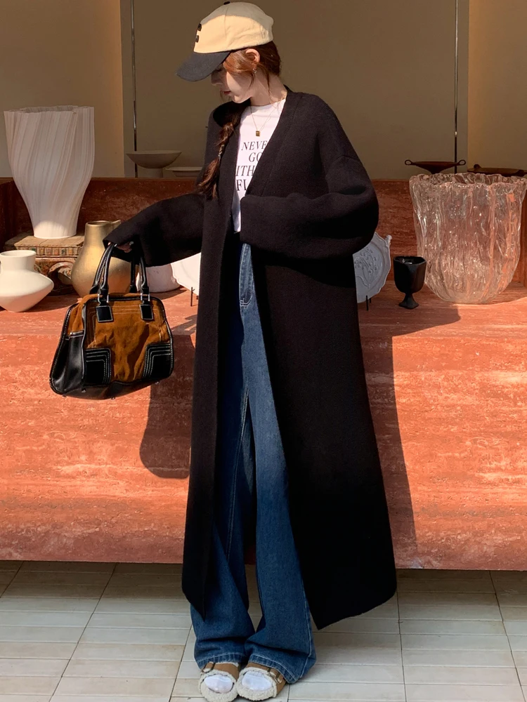 NYFS 2024 новинка зимы корейский женский свободный вязаный кардиган куртка