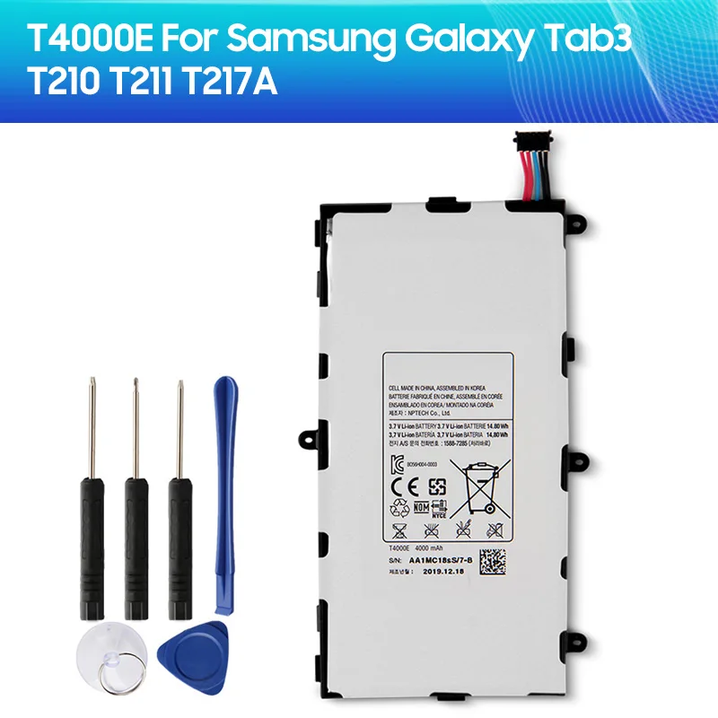 

Replacement Battery T4000E T4000C T4000U for Samsung GALAXY Tab3 7.0 T219 T210 T211 T2105 T217a Tablet Battery 4000mAh