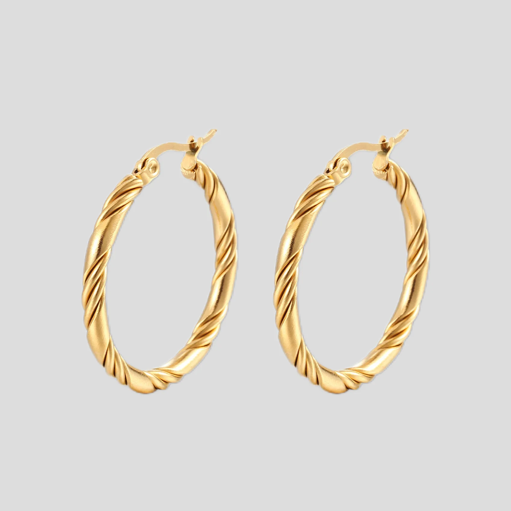 Showfay простые шикарные серьги-кольца из нержавеющей стали золотого цвета для