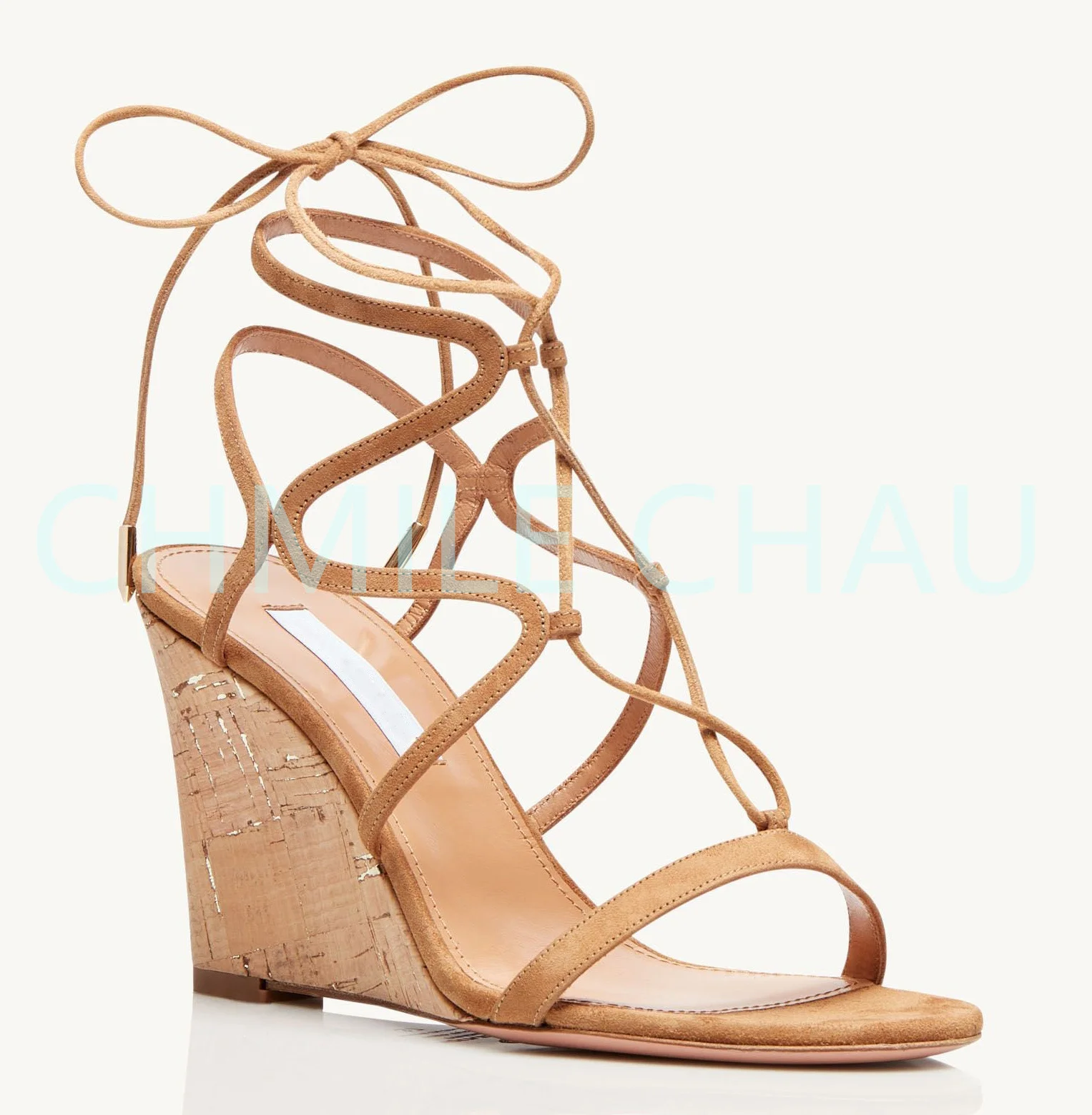 Gladiator Wedge Luxury Designer Women Elegant Sandals High Heels Ankle Strap Lace-up Rome Party Fetish Plus Size Shoes 12-CHC-30