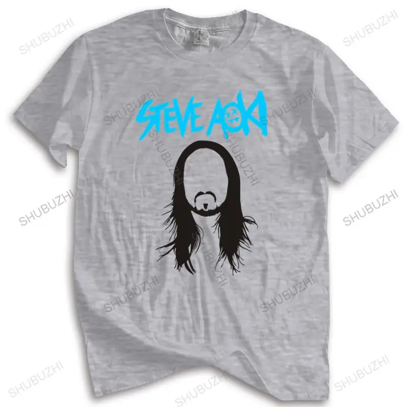 

Cotton Tshirt Men Crew Neck Tops STEVE AOKI Electro House Music DJ Logo Men's Black tee Unisex Teeshirt Euro Size