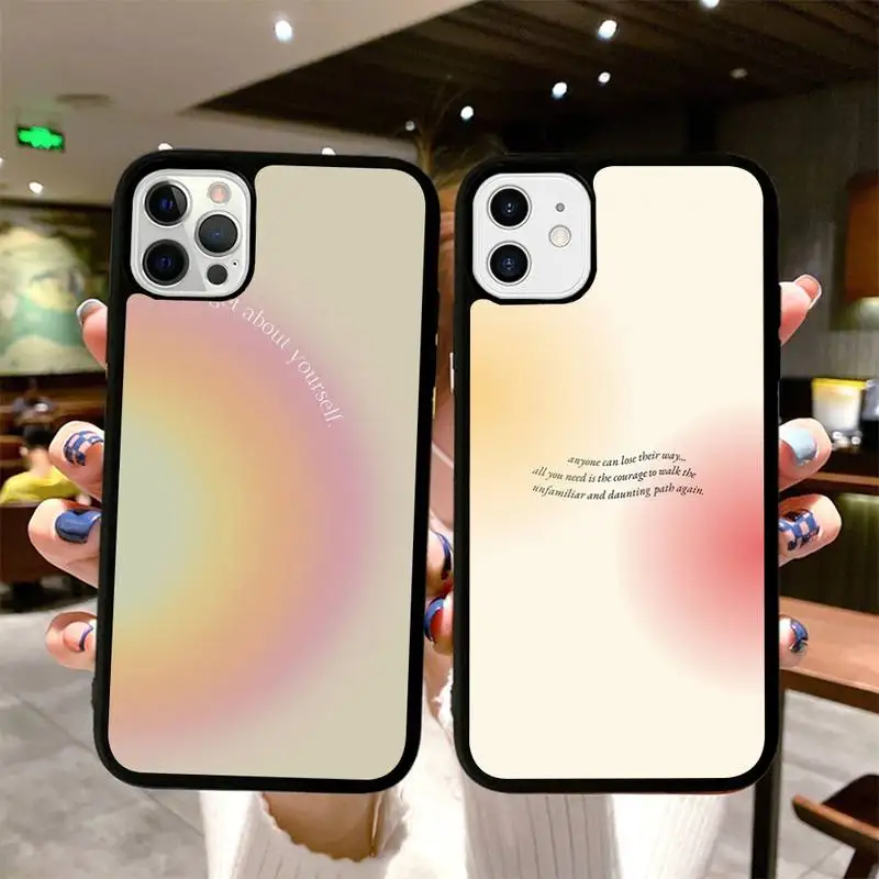 

Aura Quotes Phone Case Silicone PC+TPU Case for iPhone 11 12 13 Pro Max 8 7 6 Plus X SE XR Hard Fundas