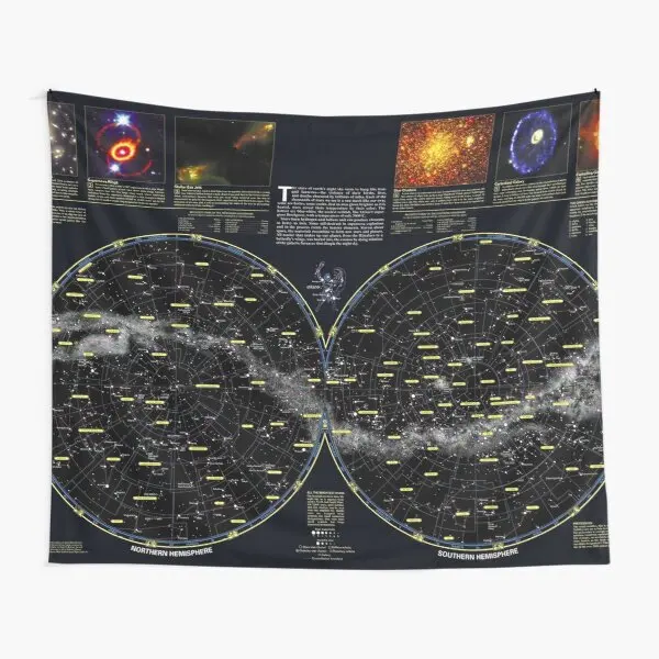

Гобелен Северного и Южного полусфера, красивый комнатный подвесной коврик для путешествий, цветное домашнее одеяло, полотенце, художествен...