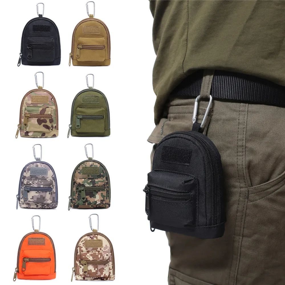 

Men's Backpack Hanging Bag Portable Coin Purse Key Earphone Storage Pocket Bag Card Holder Wallet Pouch Outdoor Sports Small Bag