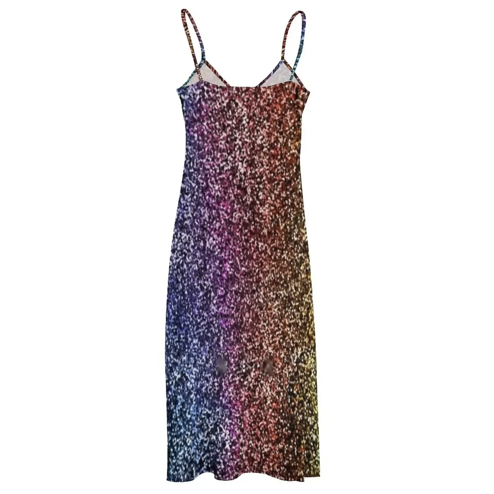 Женское блестящее платье в клетку без рукавов